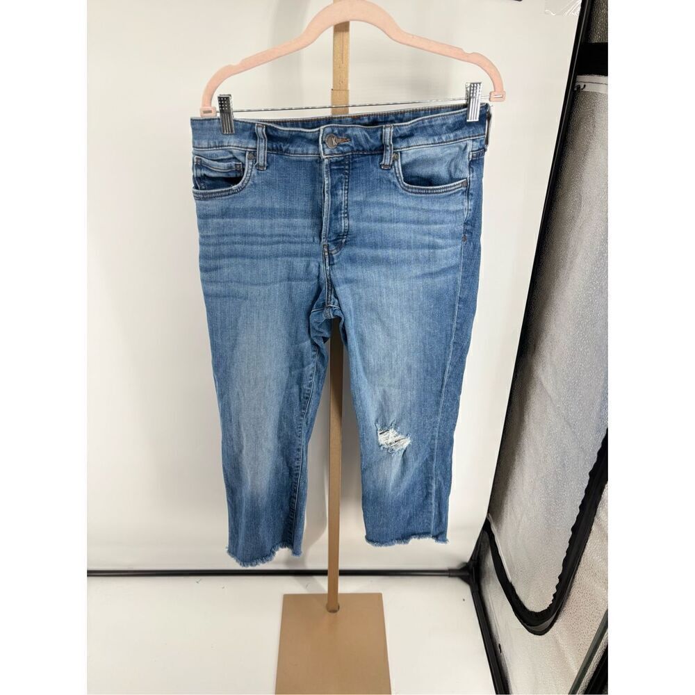 Kut From The Kloth Chrissie Fab Ab Straight Leg Jeans High Rise Distressed 10